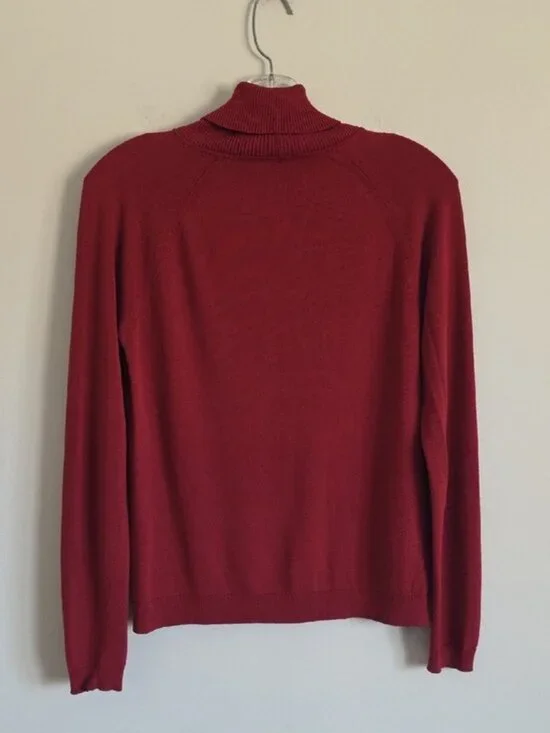 LAFAYETTE 148 | Turtleneck Sweater Maroon Red Sz S - Picture 2 of 4